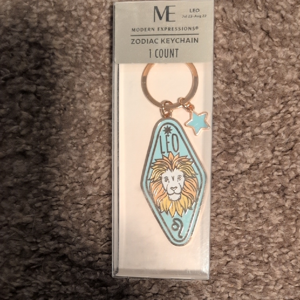 Modern Expressions Zodiac Keychain - Blue and Gold